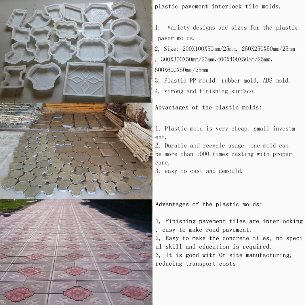 Plastic Paving Molds for Cement Tiles Paver Stone Making