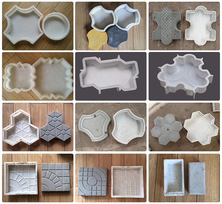 New Designs Plastic Paving Stone Interlock Concrete Paver Molds for Garden Decoration