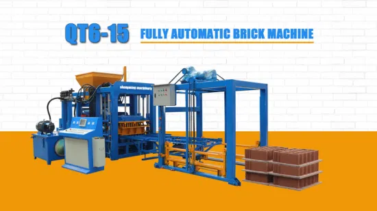 Qt 6 15 prensa hidráulica automática de cimento oco intertravado bloco de concreto máquina para fabricação de tijolos